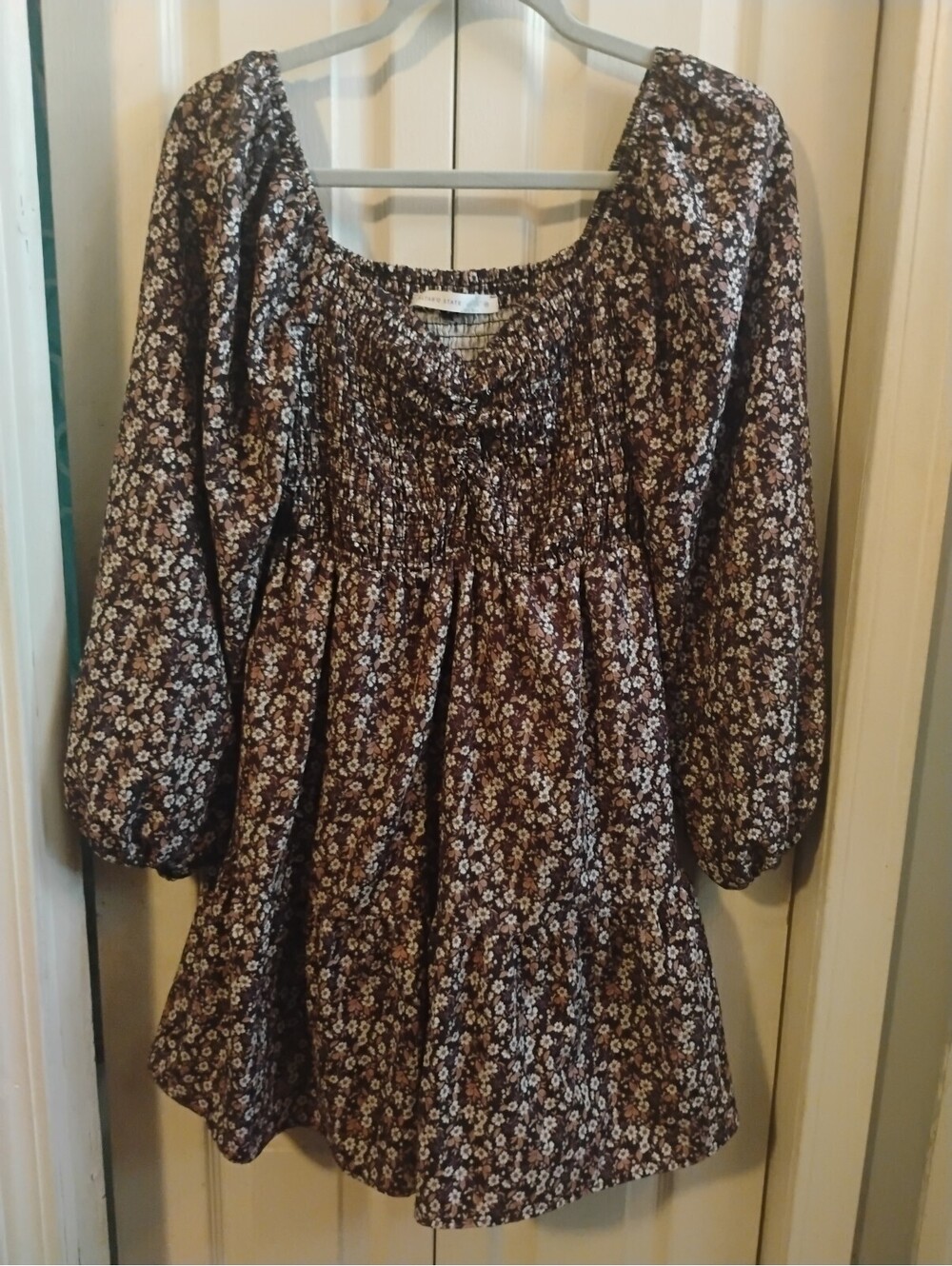 Altar'd State Floral Long Sleeve Dress Medium